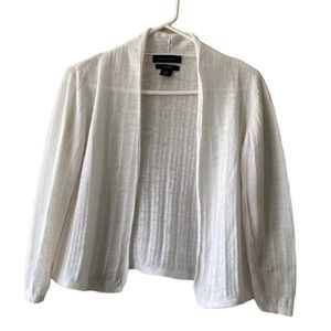 Tahari Linen Open Front Cardigan